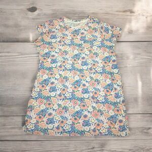 Nightgown Womens Size 1X Blue Floral Midi  Tropical Sleep Gown